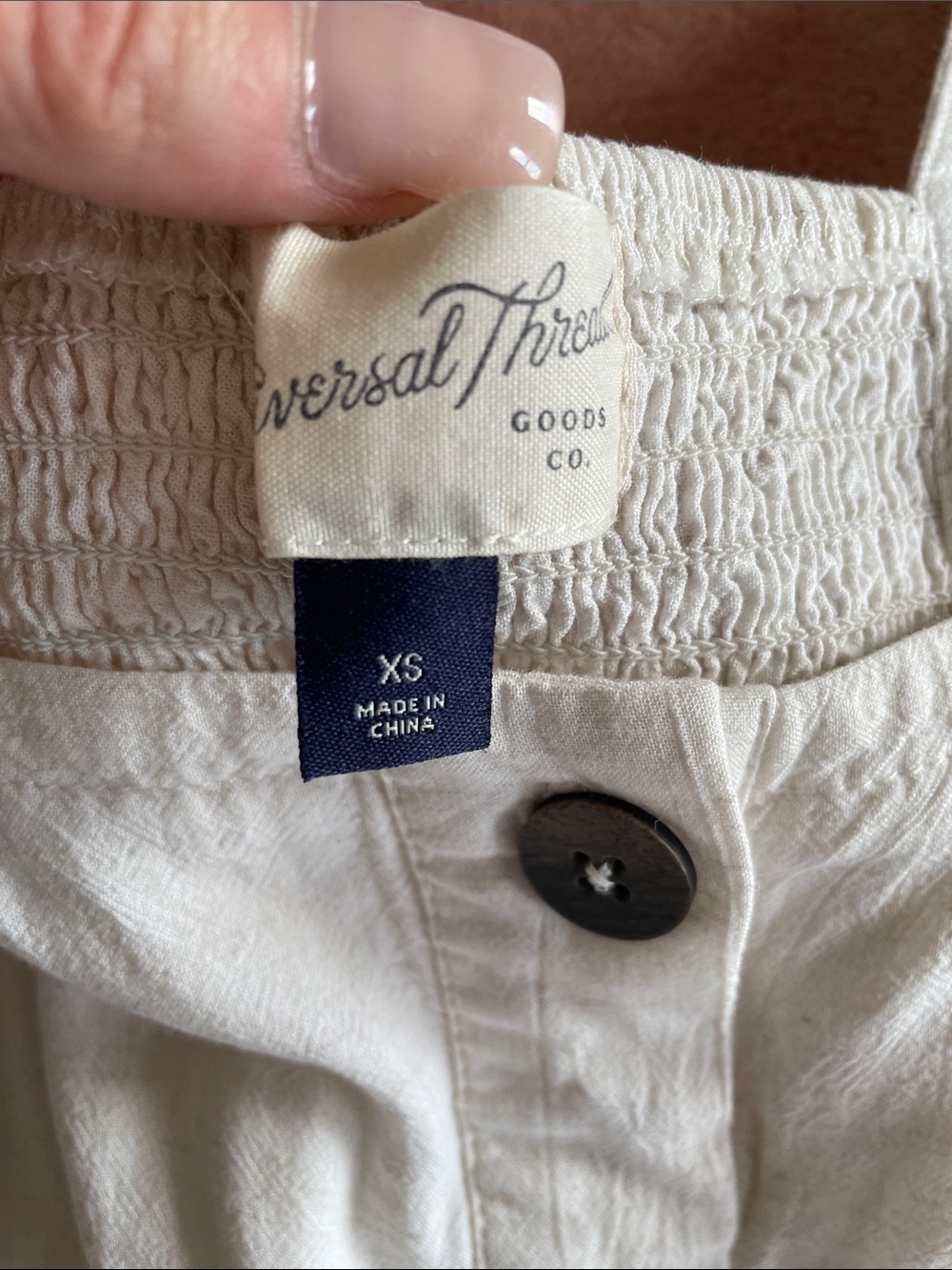 Universal Thread Cream Ruffle Sleeve Button-Front Top - Picture 7 of 9